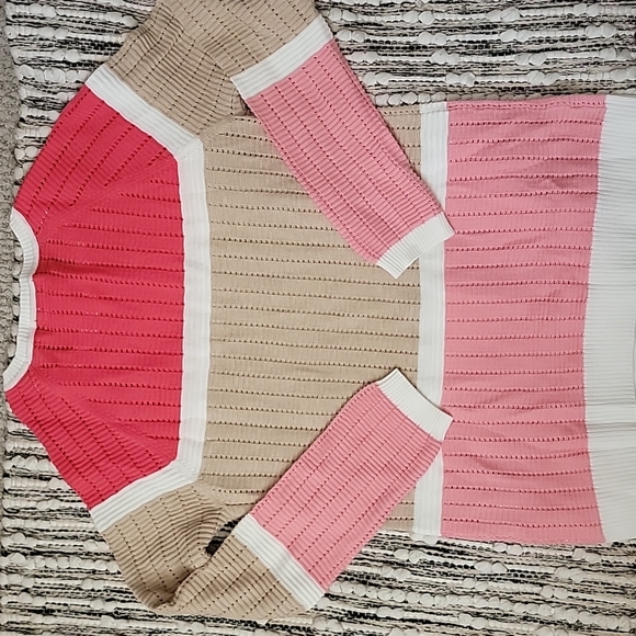 Calvin Klein Pointelle Block Striped Sweater - Picture 4 of 6